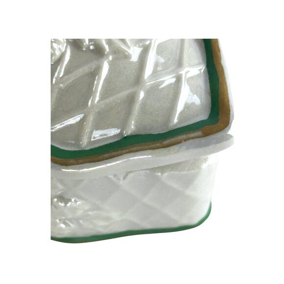 Vintage Hand Painted Cracker Barrel Christmas Tree Candy Trinket Dish With Pixie - Picture 7 of 16